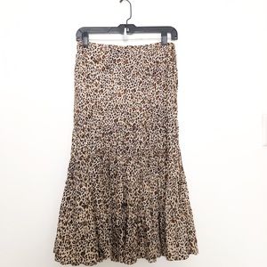 Printed Silk Midi Skirt